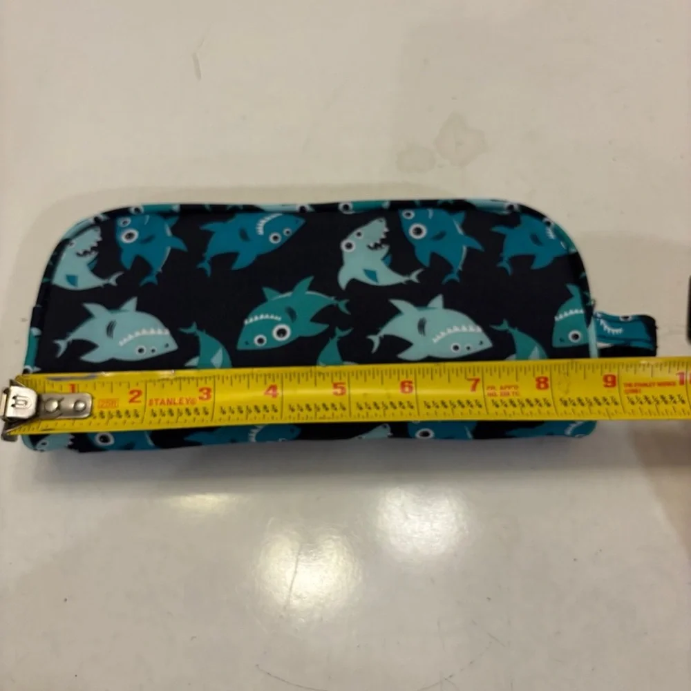 NWT Basics blue shark pencil case